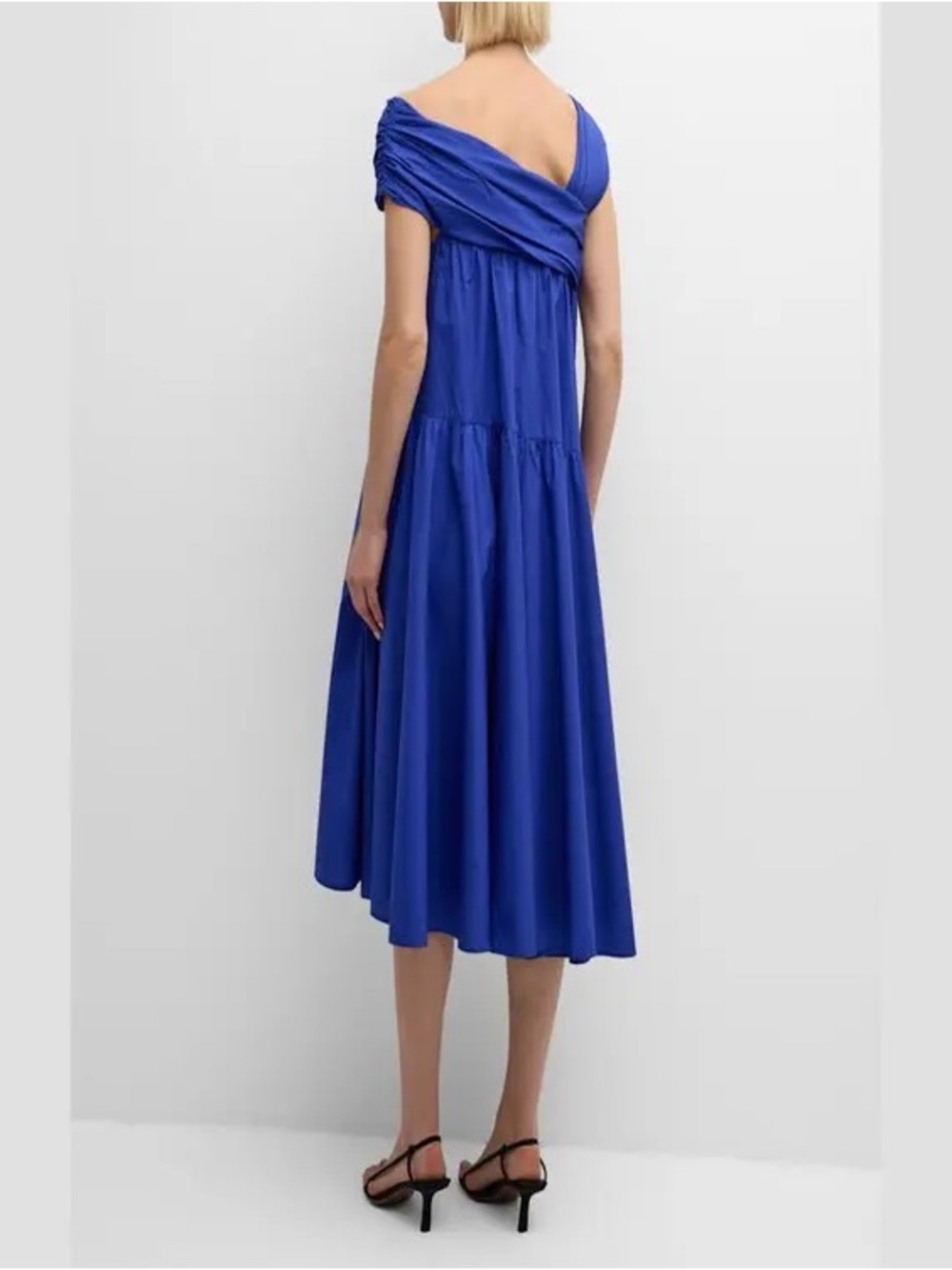 Merlette Crane Asymmetric Cotton Poplin Midi Dress - Picture 2 of 7